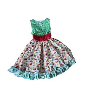 Matilda Jane Festival Ruffle Tank Dress It's A Wonderful Parade Girls tent print
